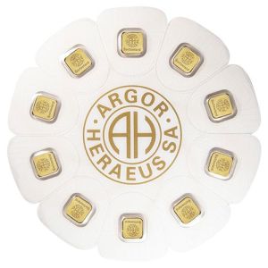 10 × 1g zlatne pločice Argor Heraeus