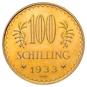 100 Šilinga zlatnik Austrija 1. Republika